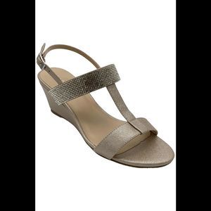 Paradox London Women's Jacey Wedge Sandal Champagne - Medium